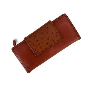 Lodis Brown Ostrich Leather Wallet